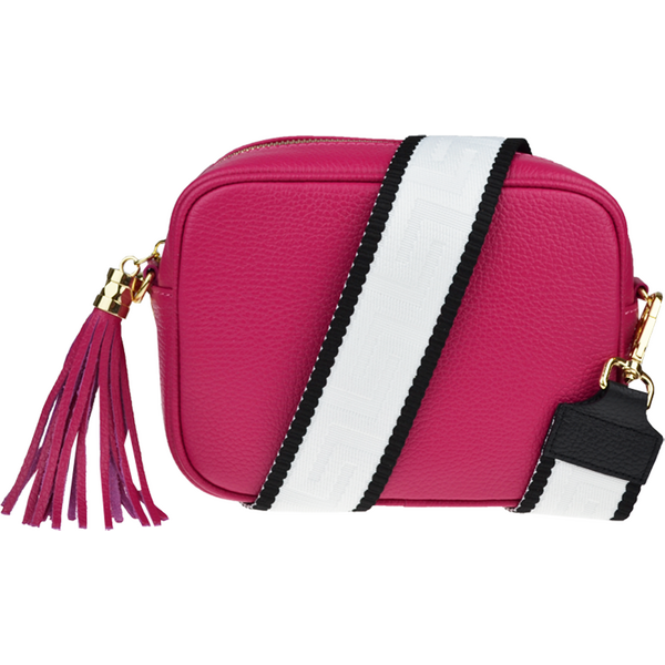 Ružová kožená talianska crossbody kabelka Bala Fuxia s prídavným 64203908