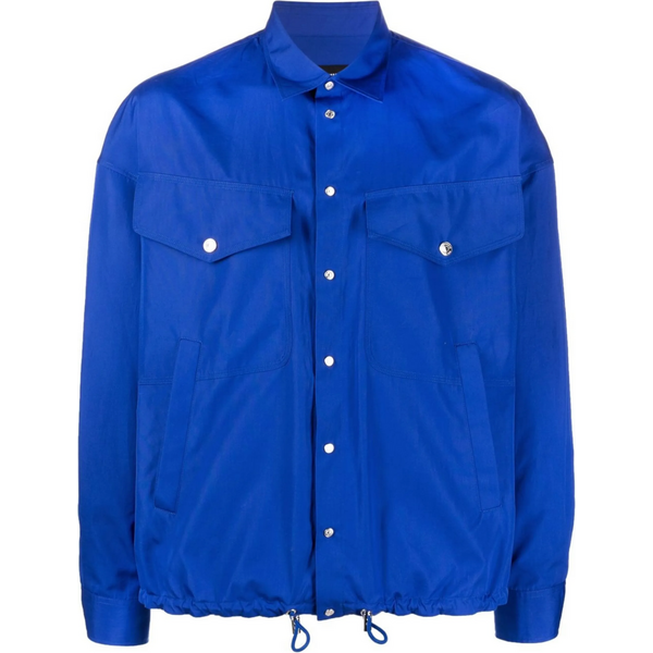 DSQUARED2 Drawstring Hem Blue košeľová bunda 64203887