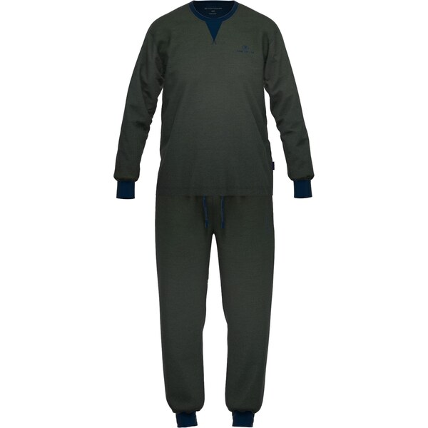 TOM TAILOR Dlhé pyžamo námornícka modrá / olivová 64513107