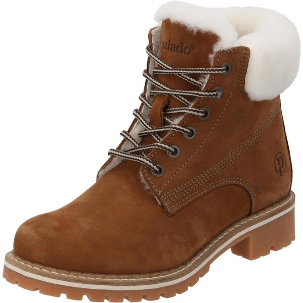 Palado Šnurovacie členkové čižmy Sudhim krémová / hnedá 64882910