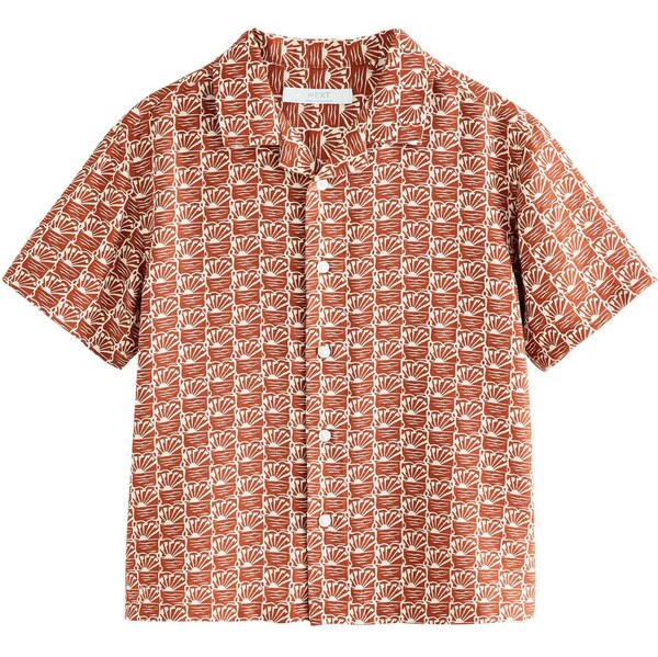 Next Košeľa hrdzavohnedá / biela ako vlna 64216651