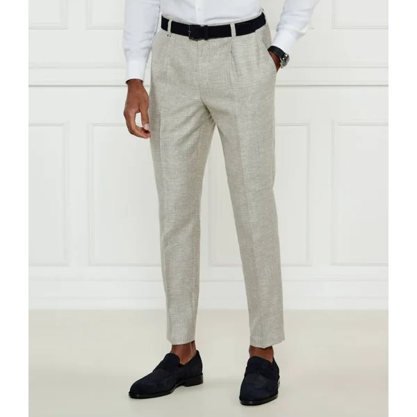 BOSS BLACK Nohavice C-Perin-PL-25 | Relaxed fit | s prímesou ľanu 62311118