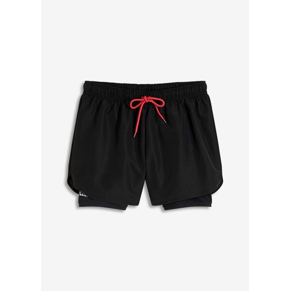 bonprix Športové šortky, veľmi ľahké, 2v1, farba čierna 64226166