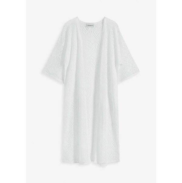 bonprix Transparentné plážové kimono, farba biela 64226477