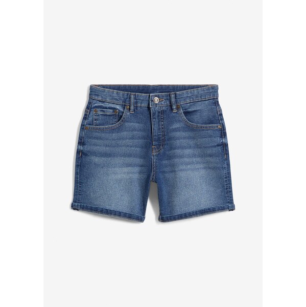 bonprix Džínsové bermudy, Mid Waist, farba modrá 64226487