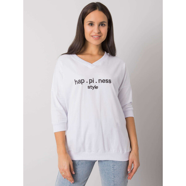 RUE PARIS Biela dámska mikina s nápisom RV-BL-7328.19-white 57948733