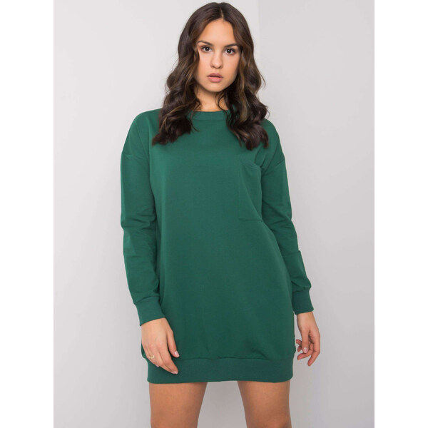 RUE PARIS Zelené mikinové šaty Hanely s vreckom na hrudi RV-SK-7332.65 57948779