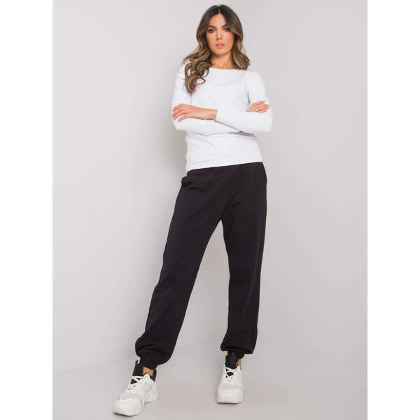 RUE PARIS Čierno-biela dámska tepláková súprava trička a teplákov RV 57948783