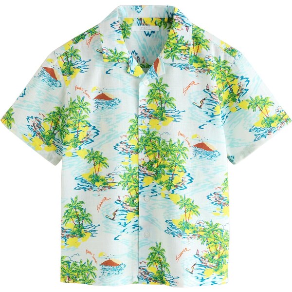 Next Košeľa azúrová / žltá / zelená / biela 64231393