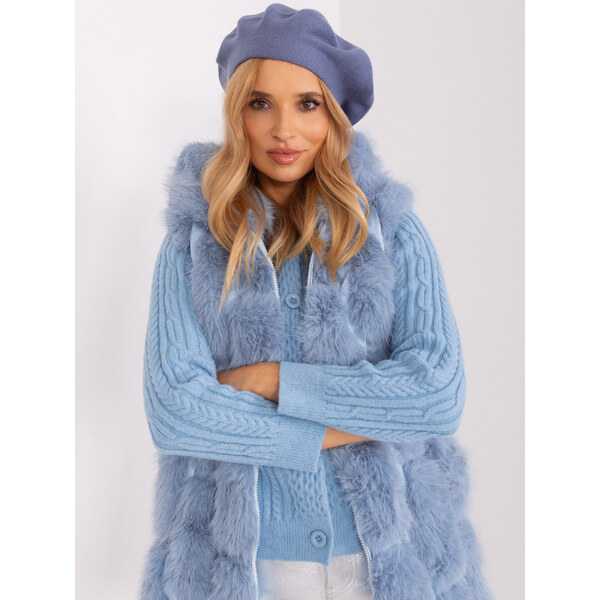 ITALY MODA Modrý štýlový baret AT-SK-231305.82P-blue 57953269