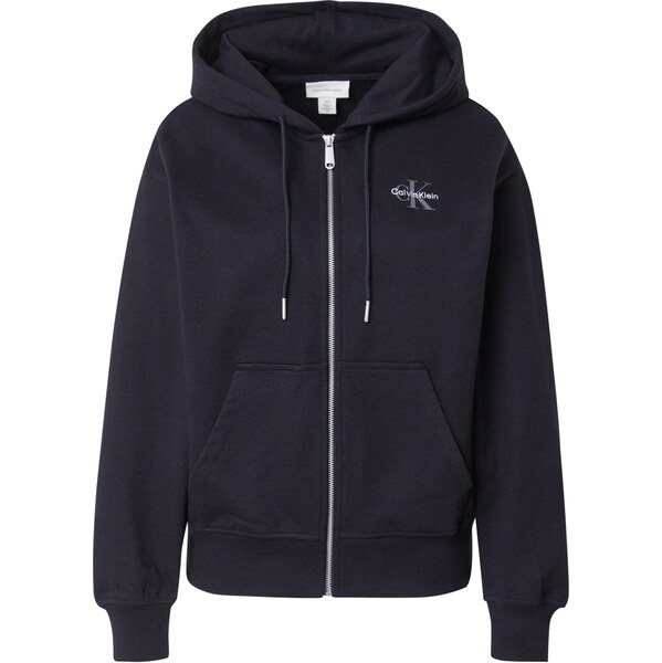 Calvin Klein Jeans Tepláková bunda sivá / čierna / biela 64231816