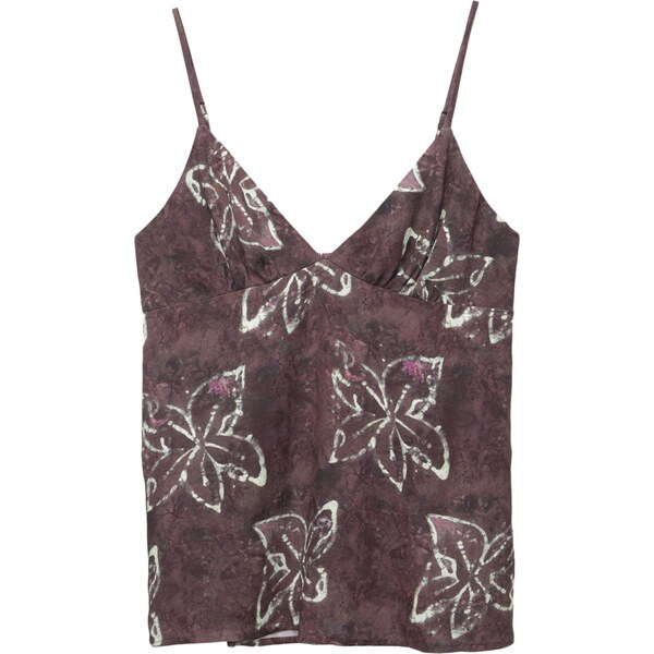 Pull&Bear Top baklažánová / ružová / biela 65882324