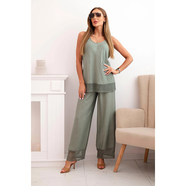 Fashionweek Dámska súprava top na širokých ramienkach a nohavice so 64879272