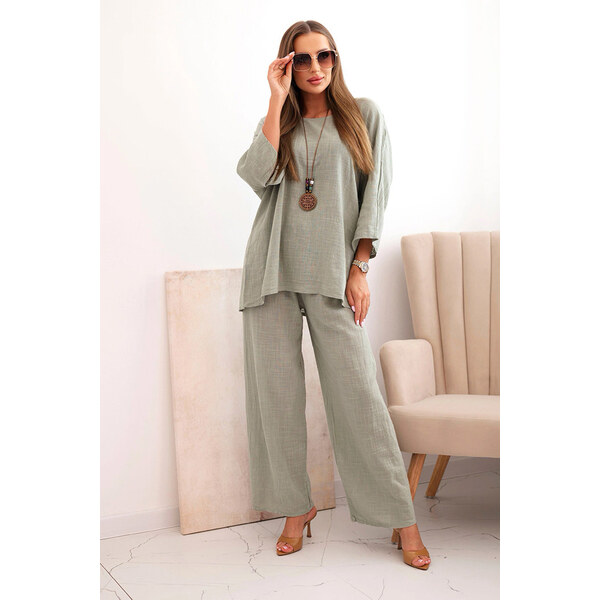 Fashionweek Dámska súprava blúzka s náhrdelníkom a nohavice K25121 64879269