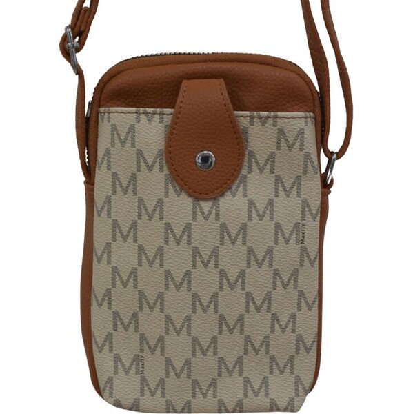 JOHN-C Dámska béžovo-hnedá kabelka na telefón/peňaženka s popruhom 64236936