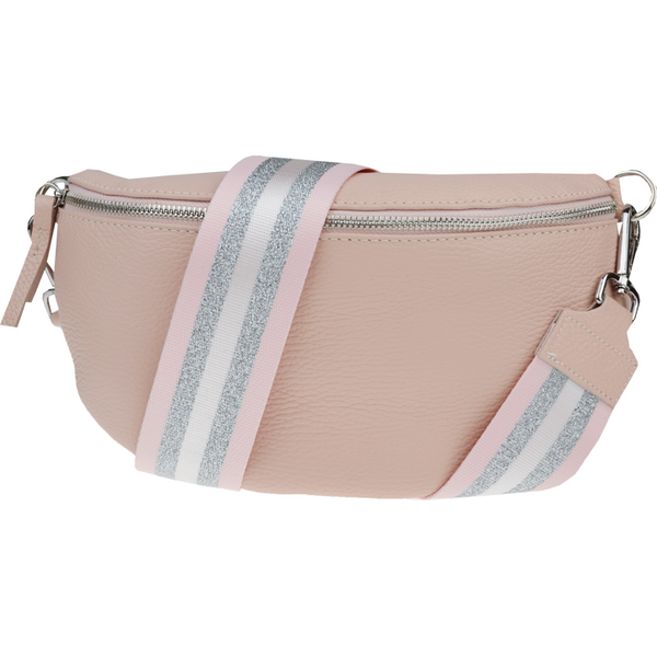 Ružová kožená talianska crossbody kabelka Reni Grande Rosa Chiara s 64242153