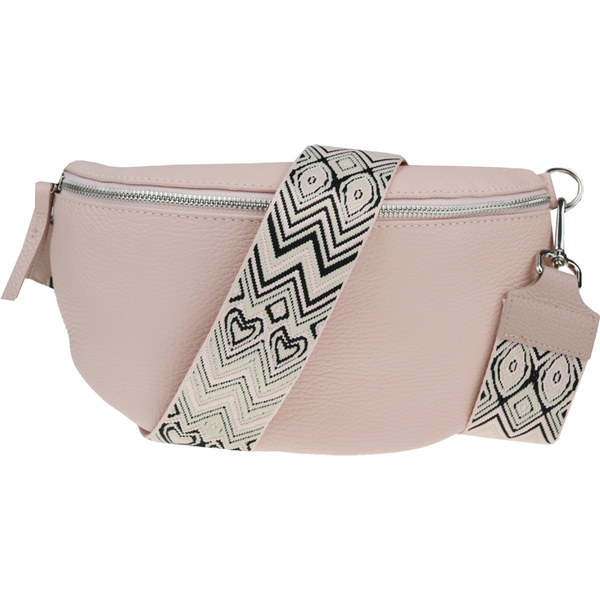 Ružová kožená talianska crossbody kabelka Reni Grande Rosa Chiara s 64242154