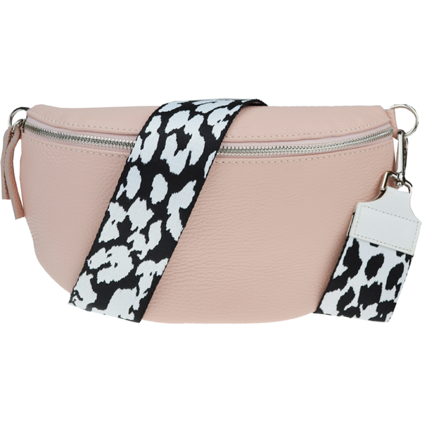 Ružová kožená talianska crossbody kabelka Reni Grande Rosa Chiara s 64242158