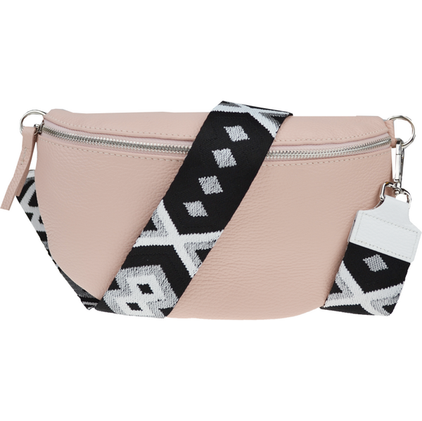 Ružová kožená talianska crossbody kabelka Reni Grande Rosa Chiara s 64242156
