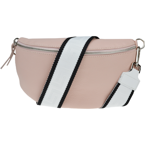 Ružová kožená talianska crossbody kabelka Reni Grande Rosa Chiara s 64242157