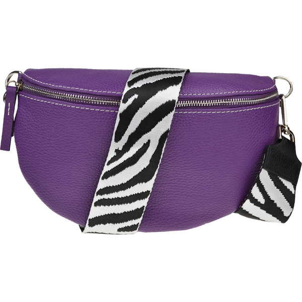 Fialová kožená talianska crossbody kabelka Reni Grande Viola s 64247940