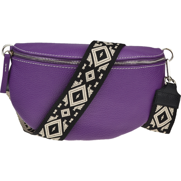 Fialová kožená talianska crossbody kabelka Reni Grande Viola s 64247941