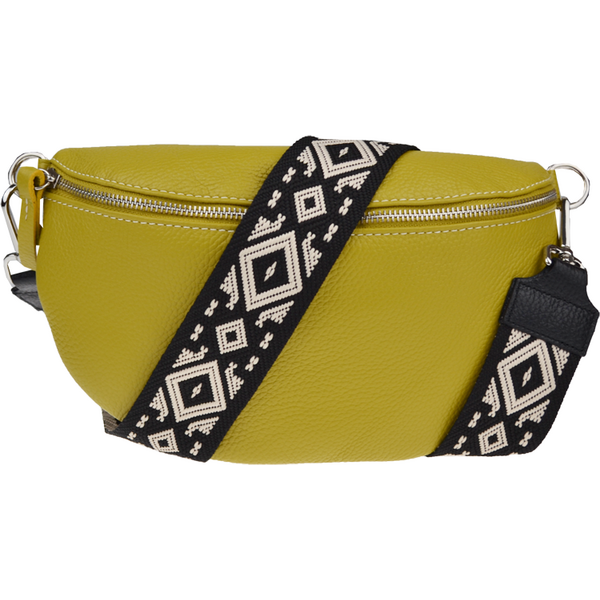 Zelená kožená talianska crossbody kabelka Reni Grande Pistacchio s 64247942