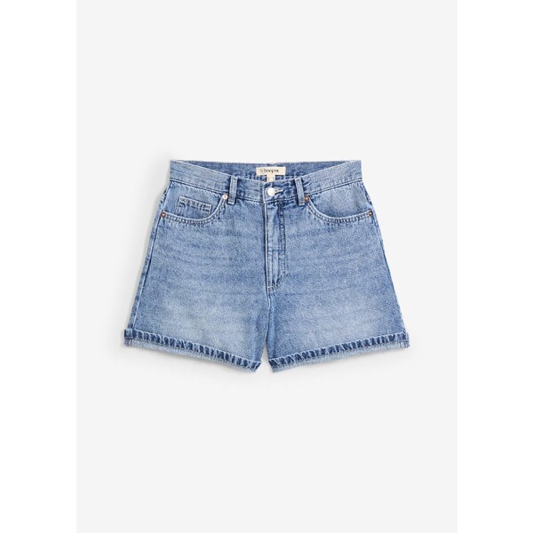 bonprix Džínsové šortky, vysoký pás, farba modrá 63478030