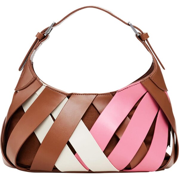 Desigual Kabelka hnedá / ružová / biela 64255895