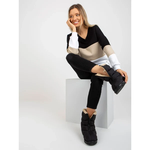 FPrice Mikina RV BL 8377.89 čierna a béžová 49746954