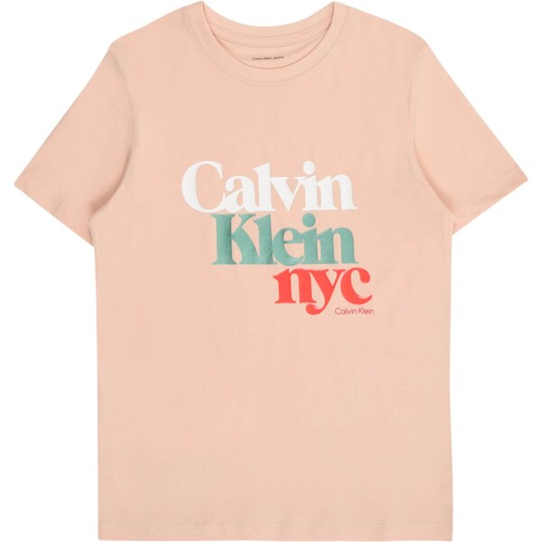 Calvin Klein Jeans Tričko zelená / púdrová / červená / biela 64255797