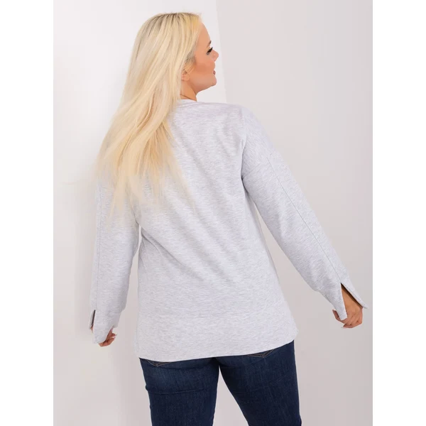 FPrice Blúzka RV BZ 9198.10x svetlo šedá 49800704