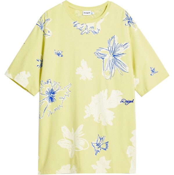 Desigual Tričko modrá / svetlozelená / biela 64488444