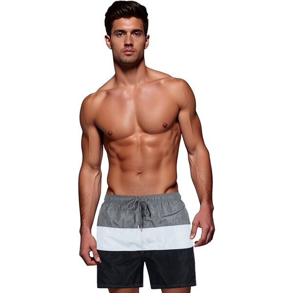 Dstreet Trojfarebné šedo-biele pánske plavky 64281724