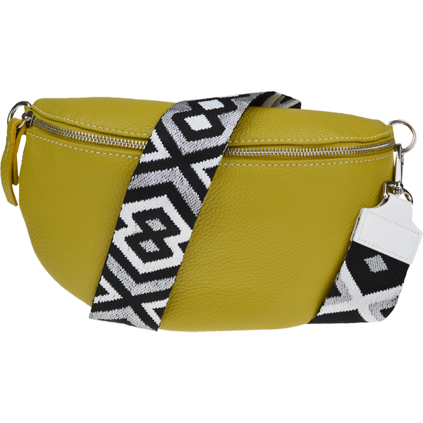 Zelená kožená talianska crossbody kabelka Reni Grande Pistacchio s 64285486