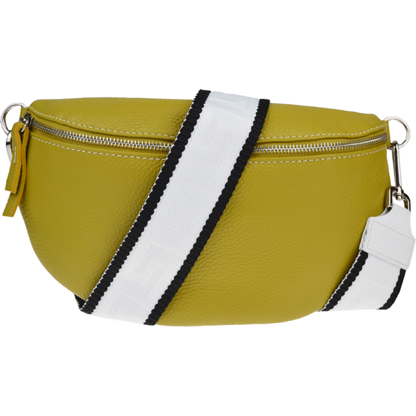 Zelená kožená talianska crossbody kabelka Reni Grande Pistacchio s 64285487