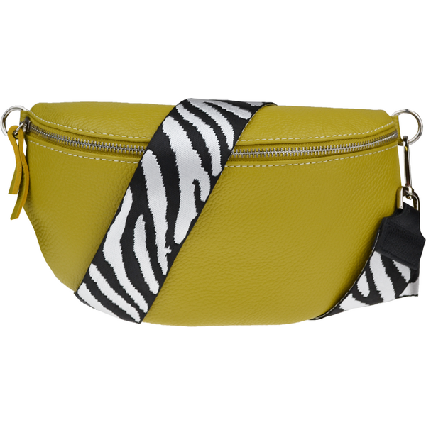 Zelená kožená talianska crossbody kabelka Reni Grande Pistacchio s 64285488