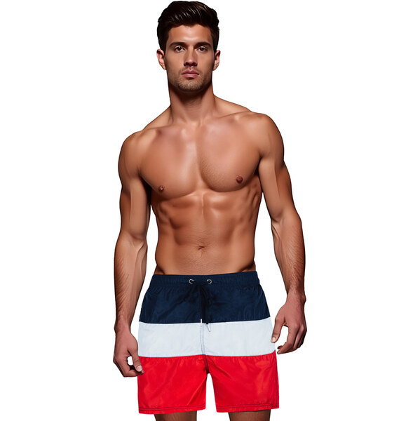 Pánske tmavomodré a sivé plavky Dstreet SX2516 64541022