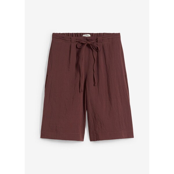 bonprix Bermudy z padavého viskózového mixu, farba hnedá 64289674