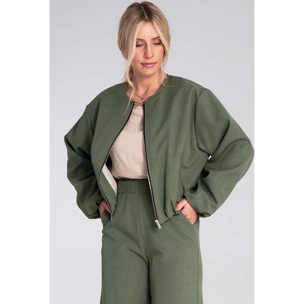 FIGL Olivovo zelená ľahká dámska krátka bombera M1198 Green 66149894