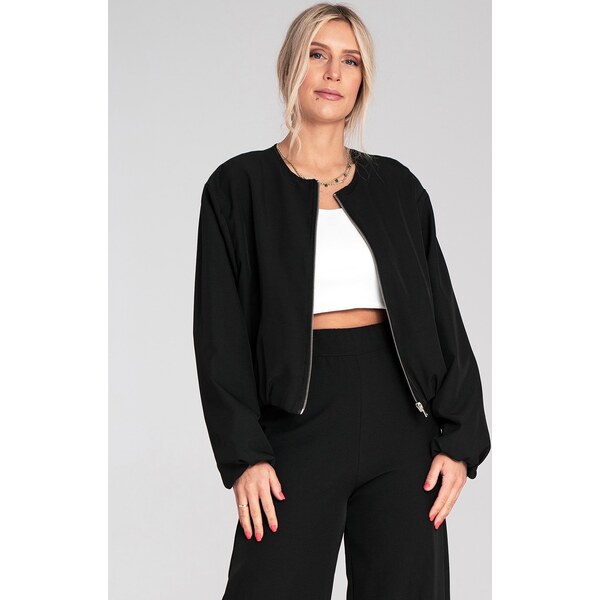FIGL Čierna ľahká dámska krátka bombera M1198 Black 66149896