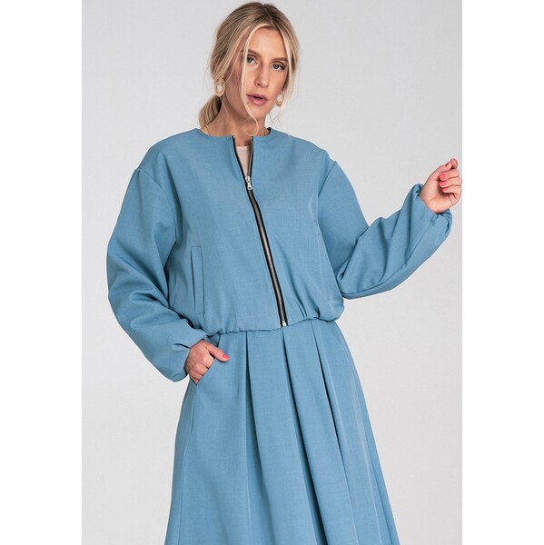 FIGL Svetlomodrá ľahká dámska krátka bombera M1198 Blue 66149895