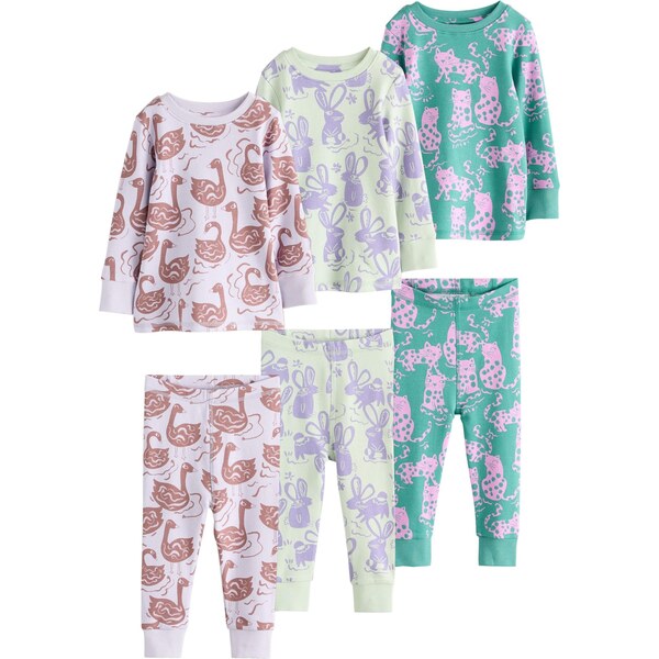 Next Pyžamo béžová / zelená / orgovánová / ružová 64500966