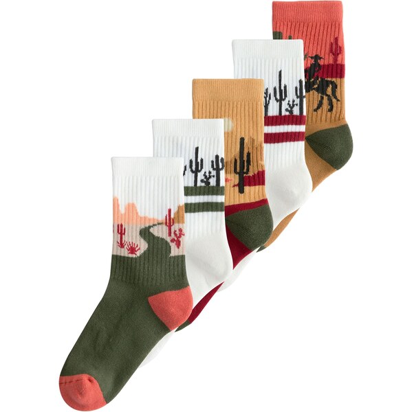 Next Ponožky pueblo / jedľová / čierna / biela 64465582