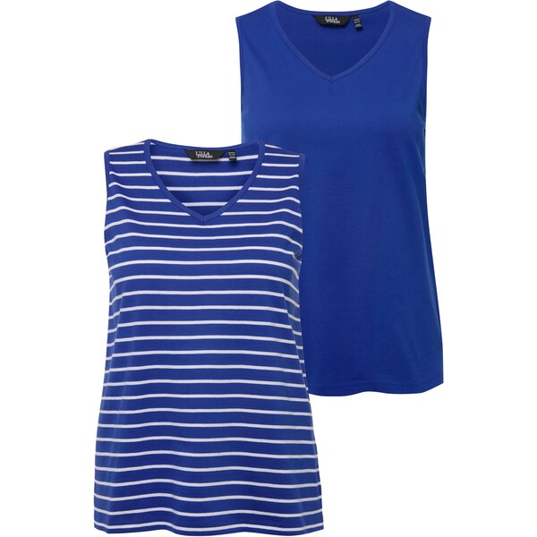 Ulla Popken Top modrá / kobaltovomodrá / biela 64295045
