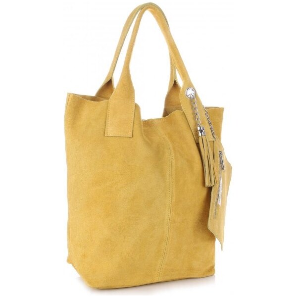 Kožené kabelka shopper bag Genuine Leather žltá 801 64296084