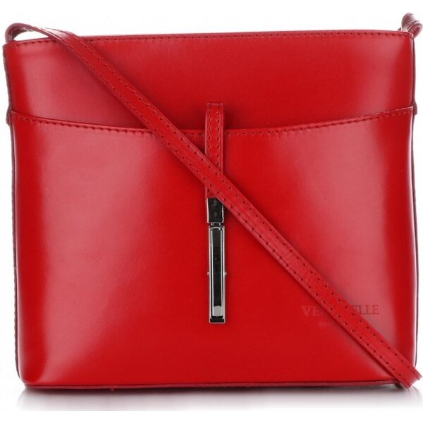 Kožené kabelka listonoška Vera Pelle červená 3191 64296087