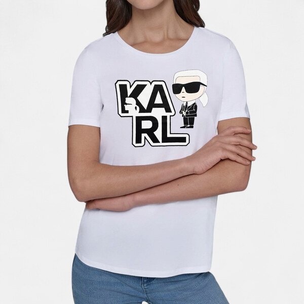 Dámské bílé triko Karl Lagerfeld 56273 64325433