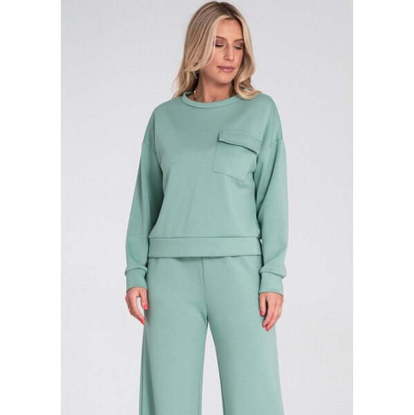 FIGL Mint dámska viskózová mikina s vreckom na hrudi M1202 Mint 66149915
