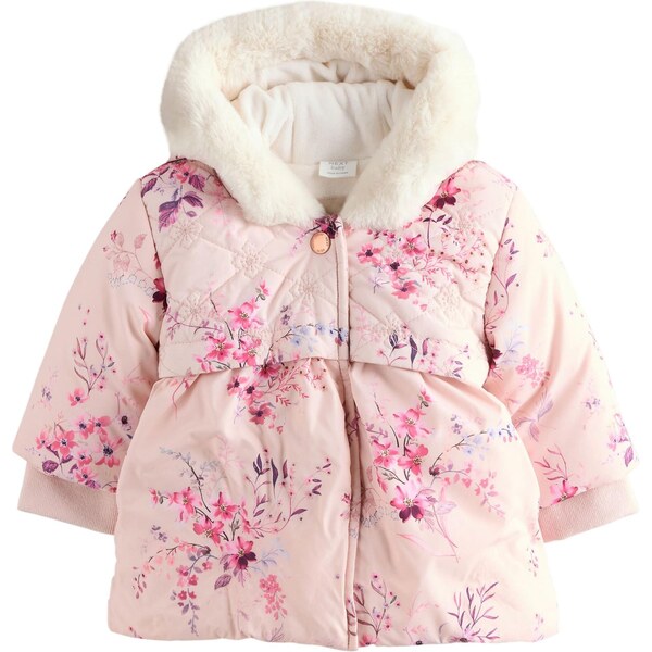 Next Kabát modrosivá / černicová / ružová / ružová 65921532